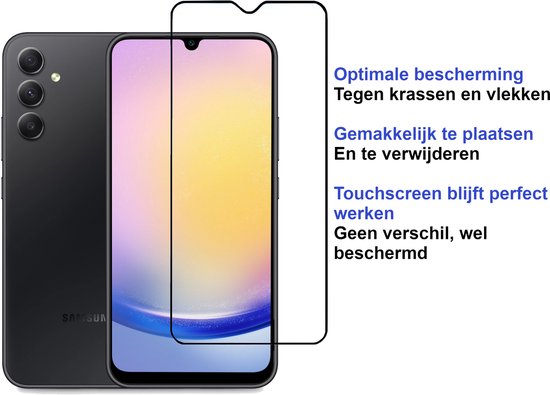 ArmorDrop Full Guard Screenprotector Geschikt Voor Samsung A25 - Gehard Glas - 2 Stuks