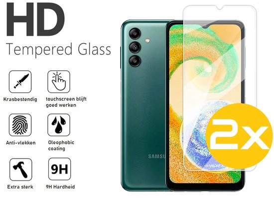 Hoesje en Screenprotector Combi Geschikt Voor Samsung Galaxy A04s - Zwarte Siliconen Hoesje + 2x Screenprotector