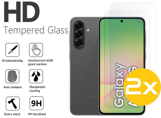 Pashouder Hoesje en Screenprotector Combi Geschikt Voor Samsung A56 - Pasjeshouder + 2x Screenprotector