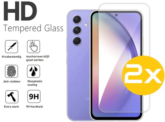 Hoesje en Screenprotector Combi Geschikt Voor Samsung Galaxy A54 - Transparant Hoesje + 2x Screenprotector