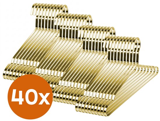 Luxe Kledinghanger - RVS Kleerhanger Set - Premium Garderobe Organizer 40 Stuks Goud