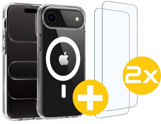 Magnetisch Hoesje en Screenprotector Combi Geschikt Voor iPhone Air - Hoesje Geschikt voor Magsafe + 2x Screenprotector