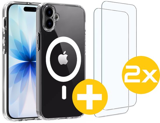 Magnetisch Hoesje en Screenprotector Combi Geschikt Voor iPhone 17 - Hoesje Geschikt voor Magsafe + 2x Screenprotector