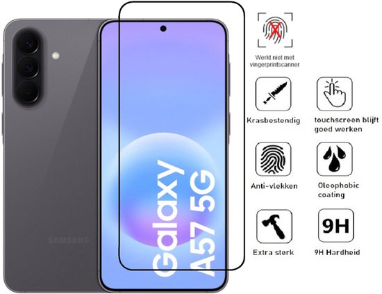 Pashouder Hoesje en Screenprotector Combi Geschikt Voor Samsung A57 - Pasjeshouder + Premium Screenprotector