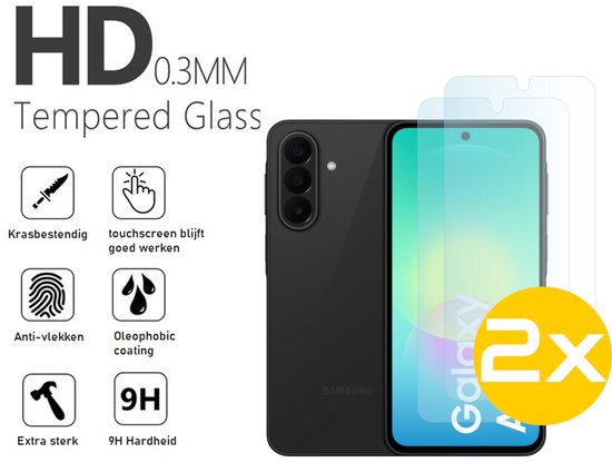 Screenprotector Geschikt Voor Samsung Galaxy A27 - Glasplaat - Tempered Glass - 2 Stuks