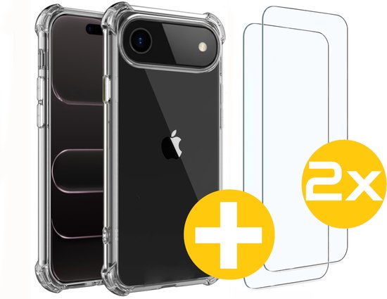 Hoesje en Screenprotector Combi Geschikt Voor iPhone Air - Anti Shock Hoesje + 2x Screenprotector
