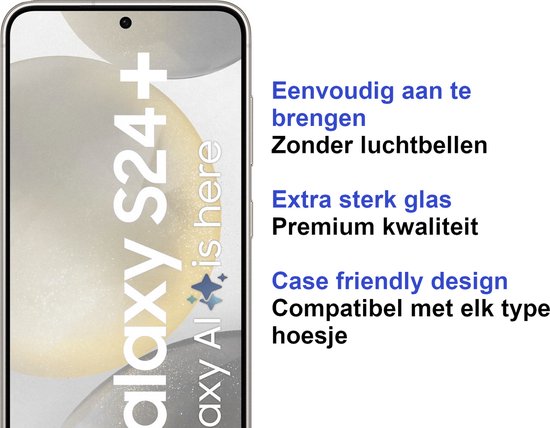 Premium Screenprotector Geschikt Voor Samsung S24+ (S24 Plus) - Gehard Glas - 2 Stuks