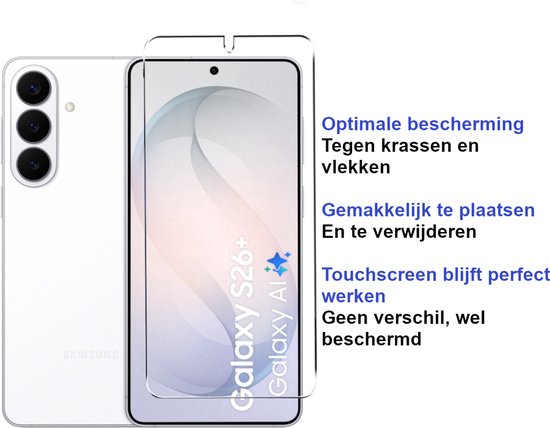 Premium Screenprotector Geschikt Voor Samsung S26+ (S26 PLUS) - Gehard Glas - 2 Stuks