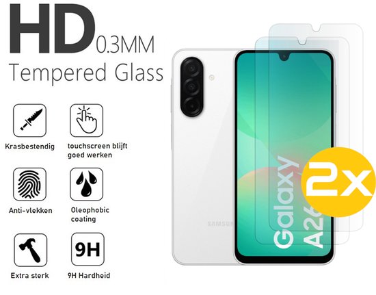 Pashouder Hoesje en Screenprotector Combi Geschikt Voor Samsung A26 - Pasjeshouder + 2x Screenprotector