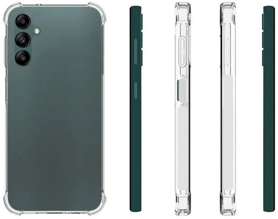 Hoesje en Screenprotector Combi Geschikt Voor Samsung A14 - Anti Shock Hoesje + 2x Screenprotector