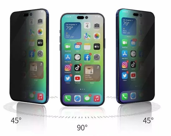 Privacy Screenprotector Geschikt Voor iPhone 14 Plus - Volledige Beschermglas - 2 Stuks