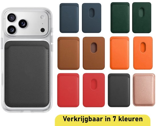 Magnetisch Hoesje Geschikt voor Magsafe inclusief Pasjeshouder - Creditkaarthouder - Hoesje + Kaarthouder Geschikt voor iPhone 17e / 16e - Groen