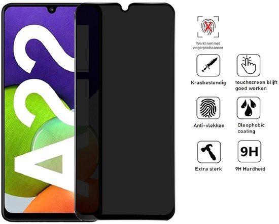 Privacy Screenprotector Geschikt Voor Samsung A22 5G - Volledige Beschermglas - 4 Stuks