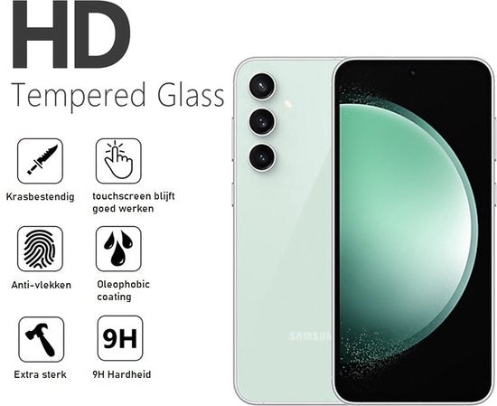 Screenprotector Geschikt Voor Samsung Galaxy S23 FE (Fan Edition) - Glasplaat - Tempered Glass - 2 Stuks