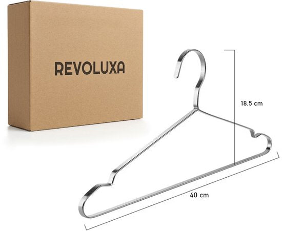 Luxe Kledinghanger - RVS Kleerhanger Set - Premium Garderobe Organizer 40 Stuks Zilver