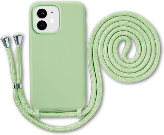Armordrop Hoesje Met Koord Geschikt Voor iPhone 11 - Siliconen Hoesje Met Koord - Groen