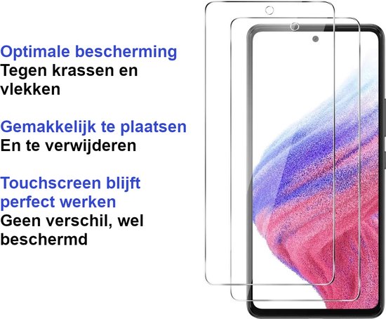 Premium Screenprotector Geschikt Voor Samsung A53 - Gehard Glas - 2 Stuks