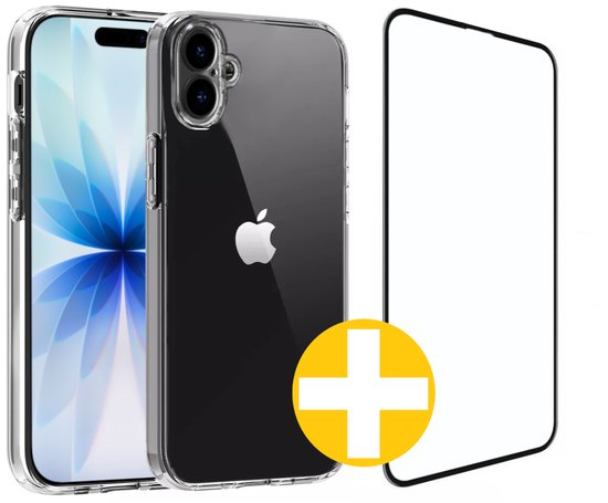 Hoesje en Screenprotector Combi Geschikt Voor iPhone 17 - Transparant Hoesje + Premium Screenprotector