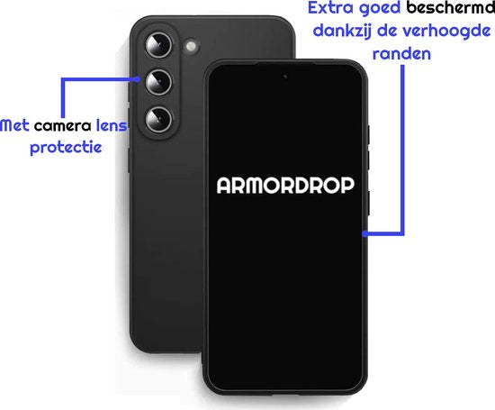 Armordrop Zwart Hoesje Geschikt Voor Samsung S23 ULTRA - Telefoonhoesje Zwart