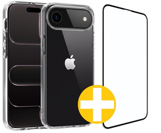 Hoesje en Screenprotector Combi Geschikt Voor iPhone 17 AIR - Transparant Hoesje + Premium Screenprotector