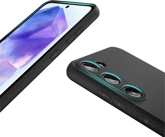 Zwart Hoesje Geschikt Voor Samsung Galaxy A55 - Zwarte Siliconen hoesje - TPU Back Cover Hoes - Zwart
