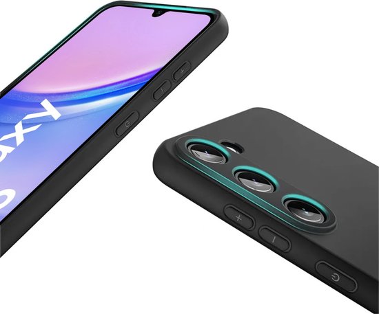 Zwart Hoesje Geschikt Voor Samsung Galaxy A15 - Zwarte Siliconen hoesje - TPU Back Cover Hoes - Zwart
