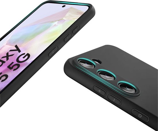 Zwart Hoesje Geschikt Voor Samsung Galaxy A35 - Zwarte Siliconen hoesje - TPU Back Cover Hoes - Zwart