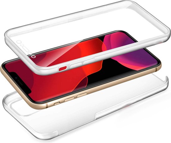 iPhone 11 Hoesje | 2 in 1 Siliconen Hoesje 360° Bescherming | TPU Hoesje en Screenprotector iPhone 11 in 1