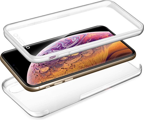 iPhone X Hoesje | iPhone XS Hoesje | iPhone 10 Hoesje | 2 in 1 Siliconen Hoesje 360° Bescherming | TPU Hoesje en Screenprotector iPhone X  in 1