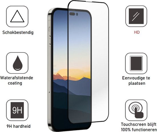 Full Cover Screenprotector Geschikt Voor iPhone 14 - Volledige Beschermglas - PREMIUM Tempered Glass - 1 stuk