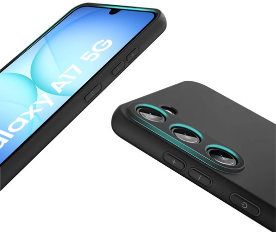 Zwart Hoesje Geschikt Voor Samsung Galaxy A17 - Zwarte Siliconen hoesje - TPU Back Cover Hoes - Zwart