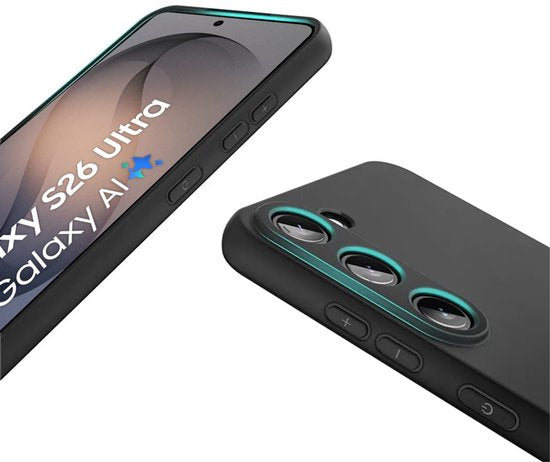 Zwart Hoesje Geschikt Voor Samsung Galaxy S26 ULTRA - Zwarte Siliconen hoesje - TPU Back Cover Hoes - Zwart