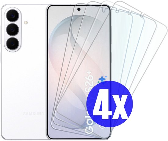 Screenprotector geschikt voor Samsung S26 PLUS (S26+) - Gehard Glas - Tempered Glass Armor Screen Cover - 4 Stuks