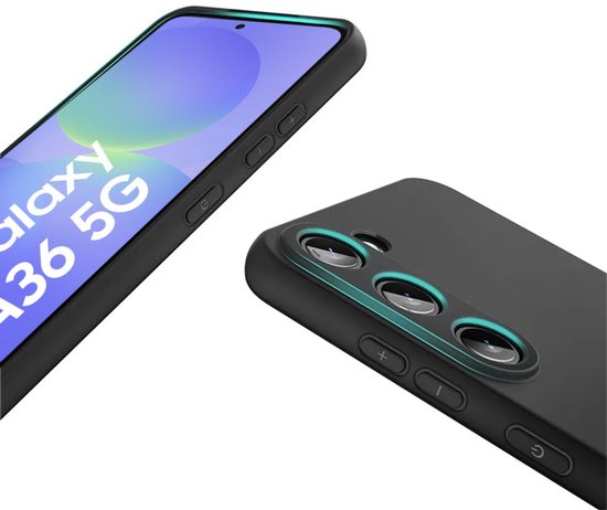 Zwart Hoesje Geschikt Voor Samsung Galaxy A36 - Zwarte Siliconen hoesje - TPU Back Cover Hoes - Zwart