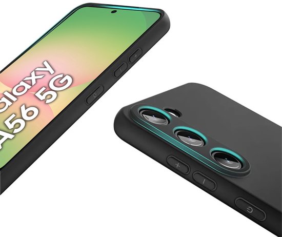 Zwart Hoesje Geschikt Voor Samsung Galaxy A56 - Zwarte Siliconen hoesje - TPU Back Cover Hoes - Zwart