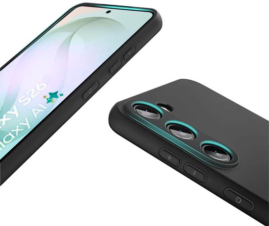 Zwart Hoesje Geschikt Voor Samsung Galaxy S26 - Zwarte Siliconen hoesje - TPU Back Cover Hoes - Zwart