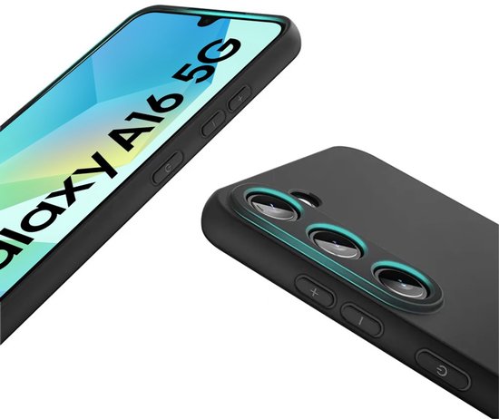 Zwart Hoesje Geschikt Voor Samsung Galaxy A16 - Zwarte Siliconen hoesje - TPU Back Cover Hoes - Zwart