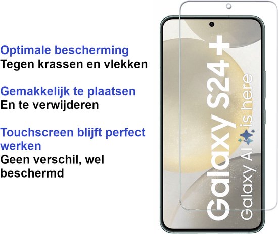 Premium Screenprotector Geschikt Voor Samsung S24+ (S24 Plus) - Gehard Glas - 2 Stuks