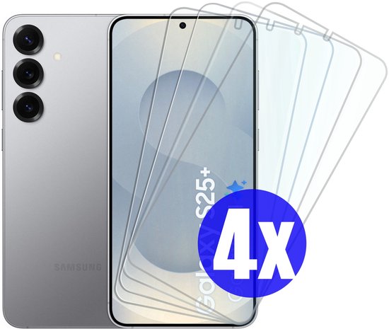 Screenprotector geschikt voor Samsung S25 PLUS (S25+) - Gehard Glas - Tempered Glass Armor Screen Cover - 4 Stuks