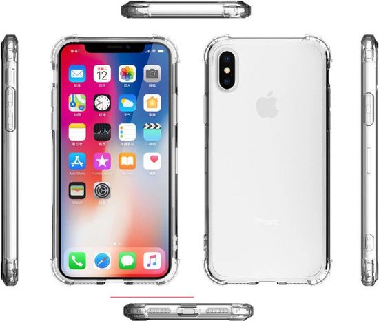 iPhone XS Max Hoesje Anti Shock | ShockProof Silicone Case | Transparant Back Cover