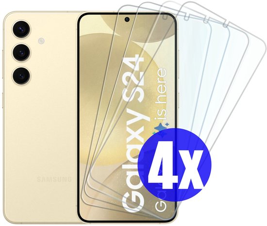 Screenprotector geschikt voor Samsung S24 - Gehard Glas - Tempered Glass Armor Screen Cover - 4 Stuks