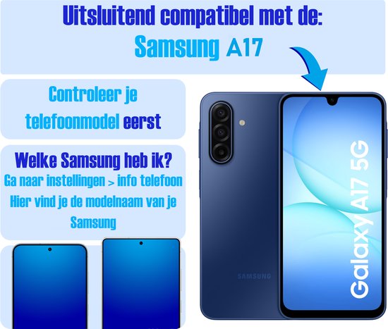 Screenprotector geschikt voor Samsung A17 - Gehard Glas - Tempered Glass Armor Screen Cover - 2 Stuks