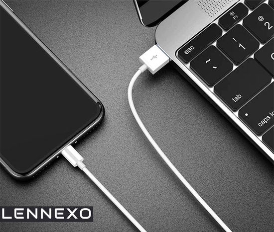 Lightning Naar USB-A data en Laadkabel 2 Meter|Geschikt voor Apple iPhone 6,7,8,SE,X,XS,XR,11,12,13,Mini,Pro Max|Premium Kabel|Oplaadsnoer Geschikt Voor iPhone en iPad