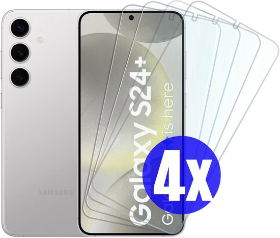 Screenprotector geschikt voor Samsung S24 PLUS (S24+) - Gehard Glas - Tempered Glass Armor Screen Cover - 4 Stuks