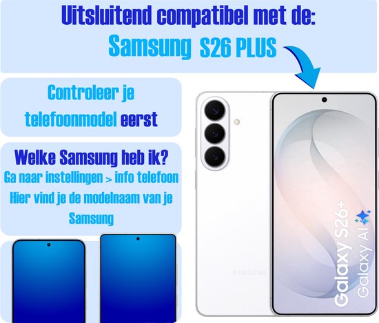 Screenprotector geschikt voor Samsung S26 PLUS (S26+) - Gehard Glas - Tempered Glass Armor Screen Cover - 4 Stuks