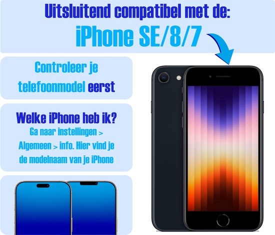 Screenprotector geschikt voor iPhone SE / 8 / 7 - Gehard Glas - Tempered Glass Armor Screen Cover - 4 Stuks