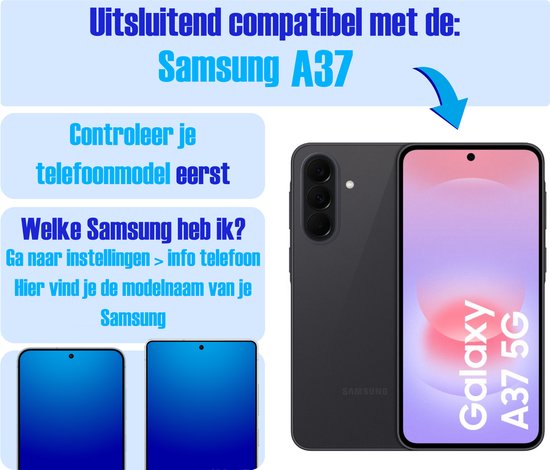 Screenprotector geschikt voor Samsung A37 - Gehard Glas - Tempered Glass Armor Screen Cover - 4 Stuks