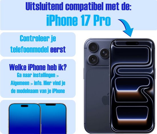 Screenprotector geschikt voor iPhone 17 Pro - Gehard Glas - Tempered Glass Armor Screen Cover - 4 Stuks