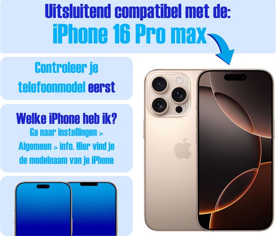 Screenprotector geschikt voor iPhone 16 Pro Max - Gehard Glas - Tempered Glass Armor Screen Cover - 2 Stuks