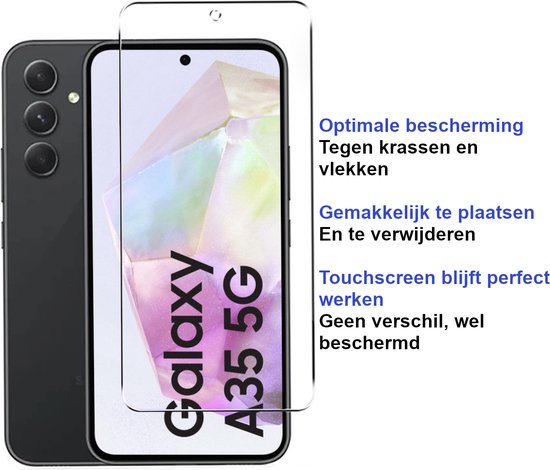 Premium Screenprotector Geschikt Voor Samsung A35 - Gehard Glas - 2 Stuks